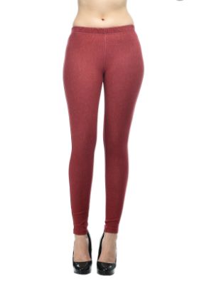 Picture of Frenchtrendz Cotton Modal Spandex Dark Maroon With Back Pocket Jeggings