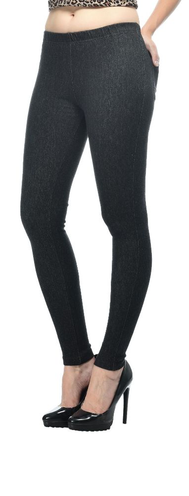 Picture of Frenchtrendz Cotton Modal Spandex Black With Back Pocket Jeggings