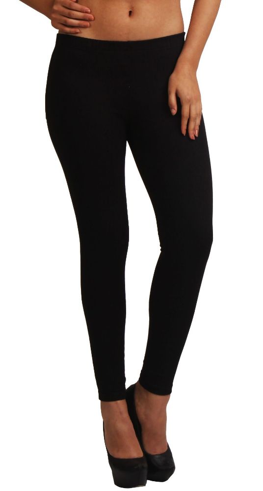 Picture of Frenchtrendz Cotton Modal Spandex Charcoal Solid Look Jeggings