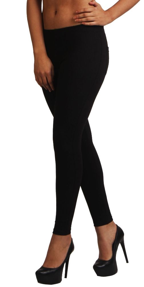 Picture of Frenchtrendz Cotton Modal Spandex Charcoal Solid Look Jeggings