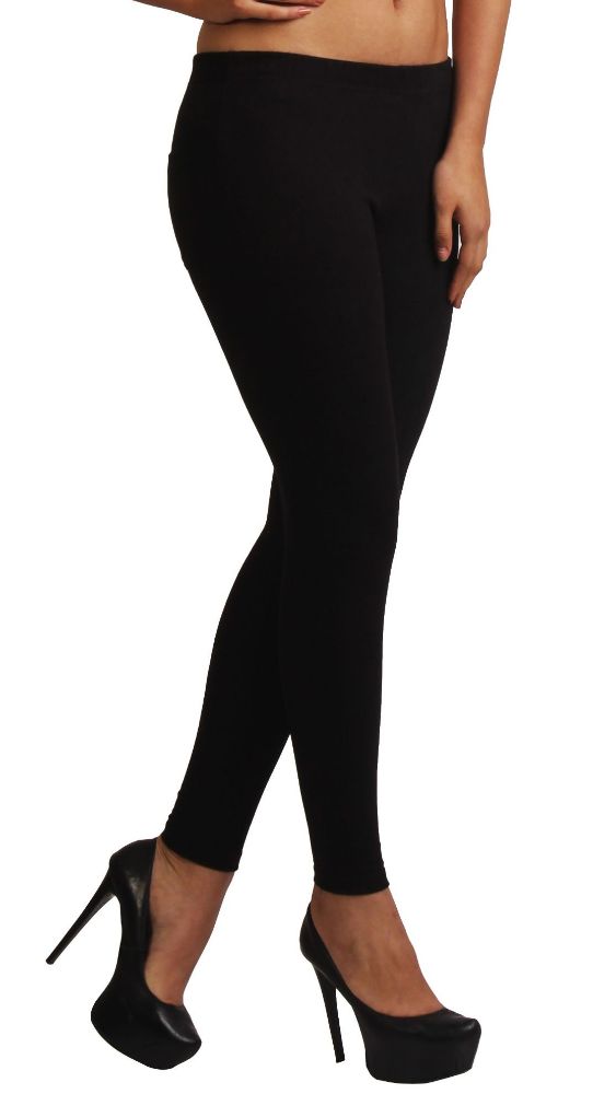 Picture of Frenchtrendz Cotton Modal Spandex Charcoal Solid Look Jeggings