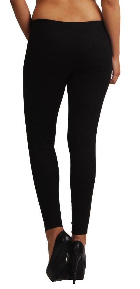 Picture of Frenchtrendz Cotton Modal Spandex Charcoal Solid Look Jeggings