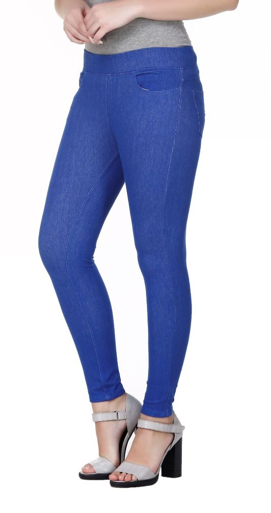 Picture of Frenchtrendz cotton viscose Spandex Royal Blue Jeggings