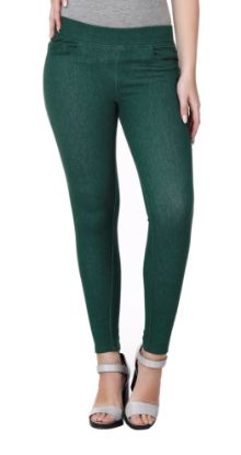 Picture of Frenchtrendz Cotton Viscose Spandex Dark Green Jeggings