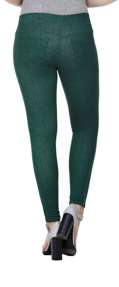 Picture of Frenchtrendz Cotton Viscose Spandex Dark Green Jeggings