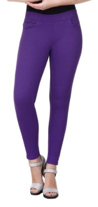 Picture of Frenchtrendz Cotton Viscose Spandex Purple Jeggings