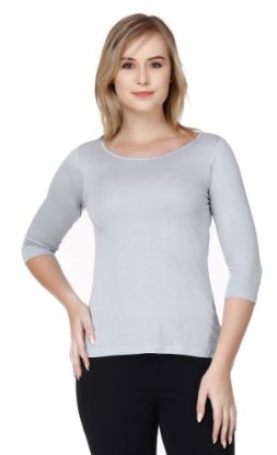Picture of Frenchtrendz Viscose Slate Bateu Neck 3/4 Sleeve Top