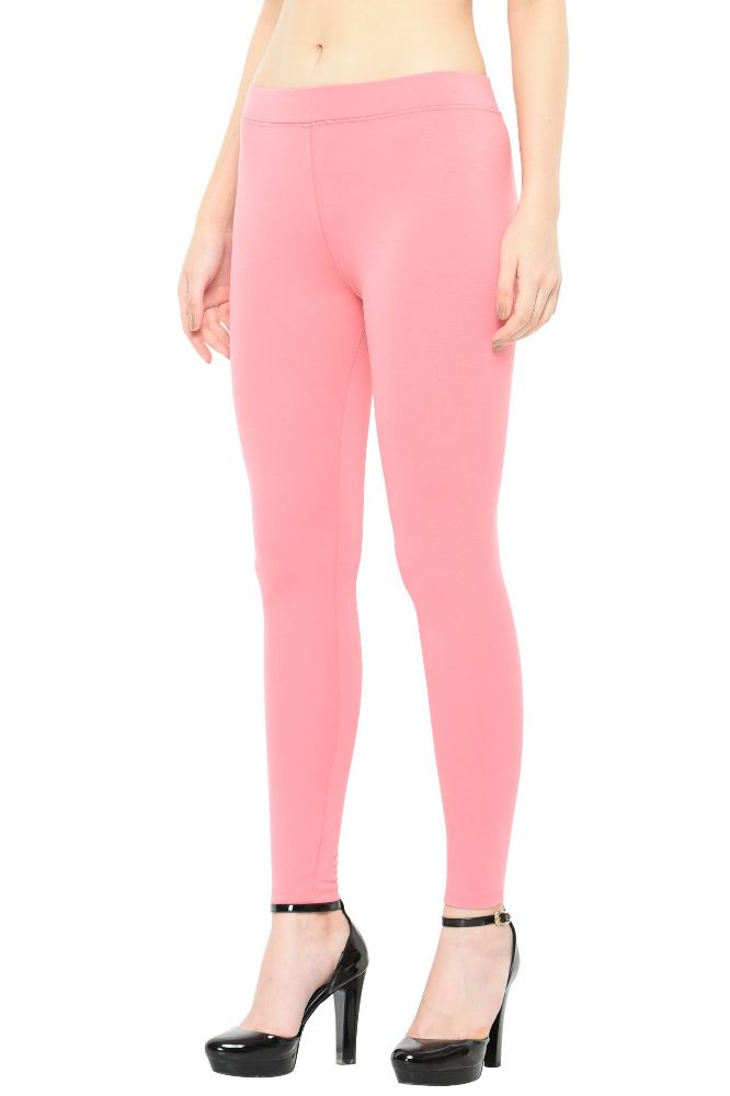 Picture of Frenchtrendz modal Poly Spandex Baby-Pink Flat Belt Without Pocket Jegging