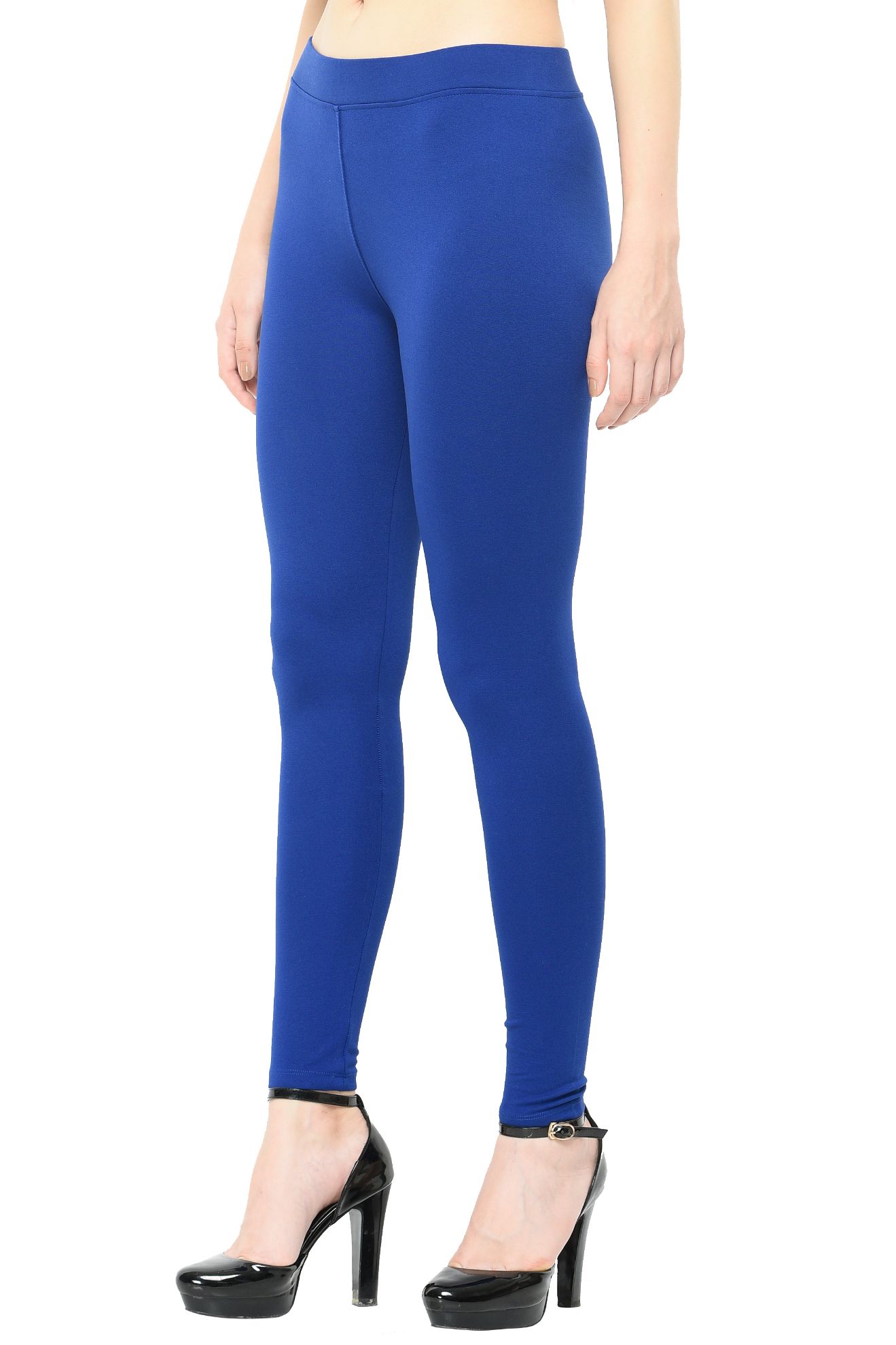 Frenchtrendz  Buy Frenchtrendz Cotton Modal Spandex Royal Blue Solid  Jegging Online