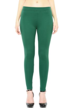 Picture of Frenchtrendz modal Poly Spandex Green Flat Belt Without Pocket Jegging