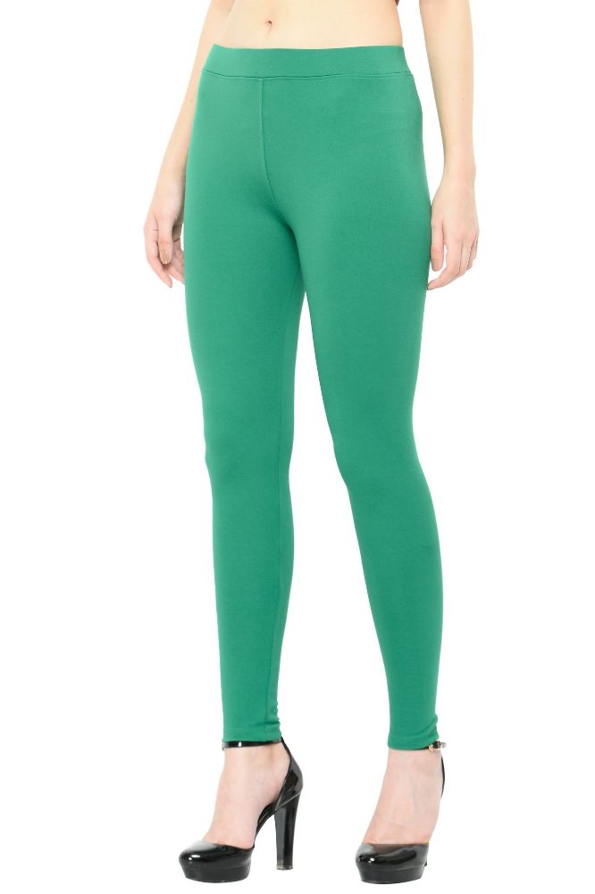 Picture of Frenchtrendz modal Poly Spandex Light Green Flat Belt Without Pocket Jegging