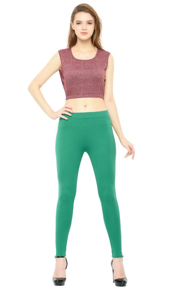 Picture of Frenchtrendz modal Poly Spandex Light Green Flat Belt Without Pocket Jegging