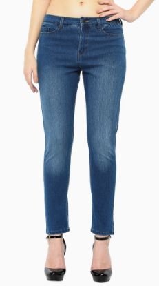 Picture of Frenchtrendz 7113 Cotton Viscose Spandex Blue Jeans For Women