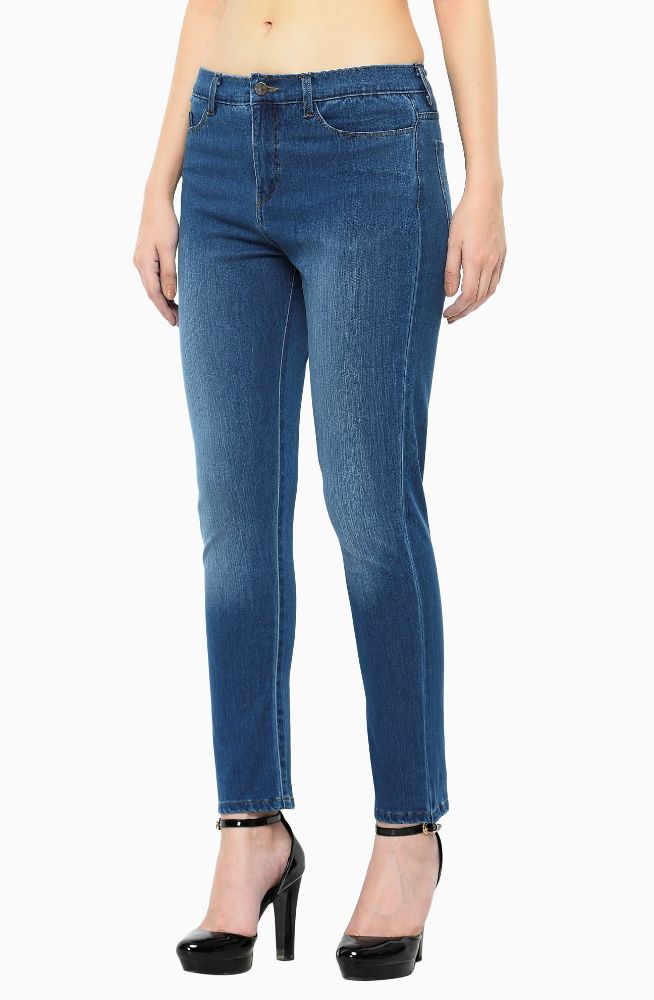 Picture of Frenchtrendz 7113 Cotton Viscose Spandex Blue Jeans For Women