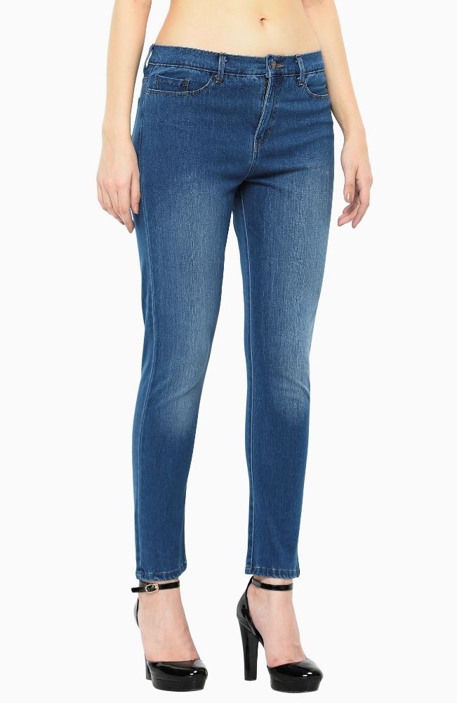 Picture of Frenchtrendz 7113 Cotton Viscose Spandex Blue Jeans For Women