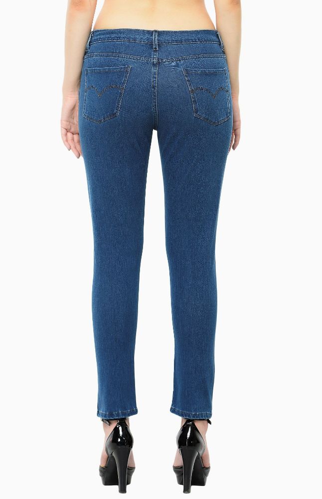 Picture of Frenchtrendz 7113 Cotton Viscose Spandex Blue Jeans For Women