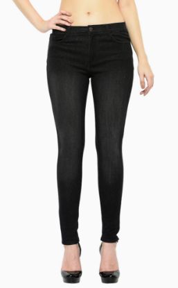 Picture of Frenchtrendz 7113 Cotton Viscose Spandex Black Jeans For Women