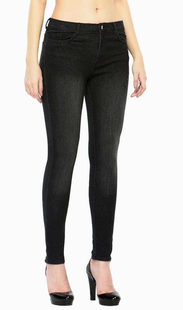 Picture of Frenchtrendz 7113 Cotton Viscose Spandex Black Jeans For Women