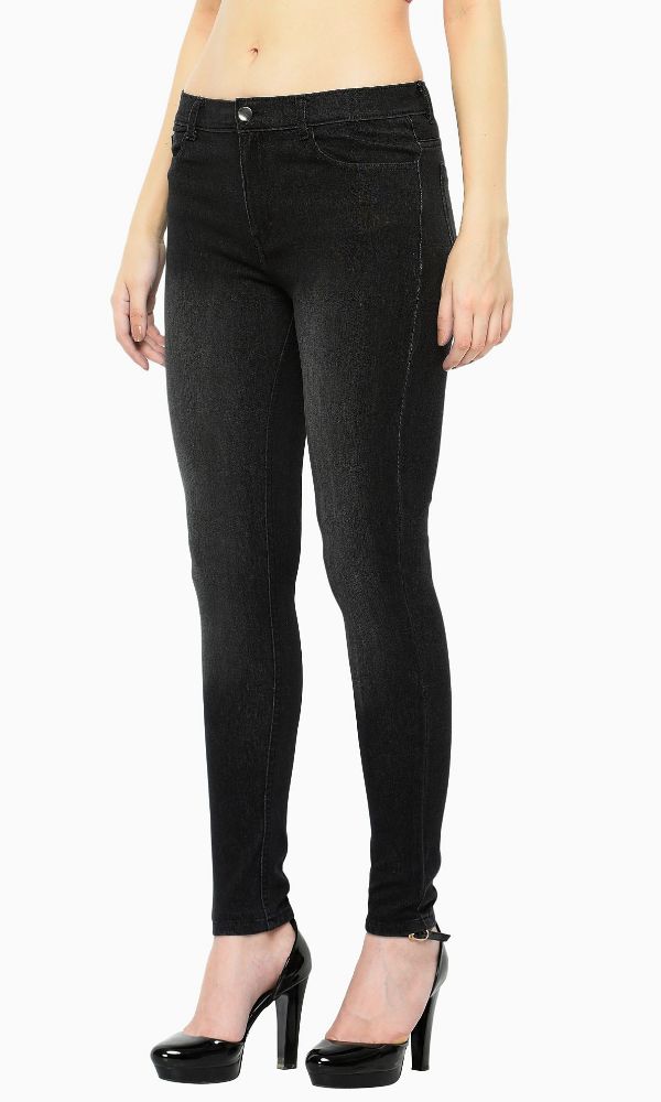Picture of Frenchtrendz 7113 Cotton Viscose Spandex Black Jeans For Women