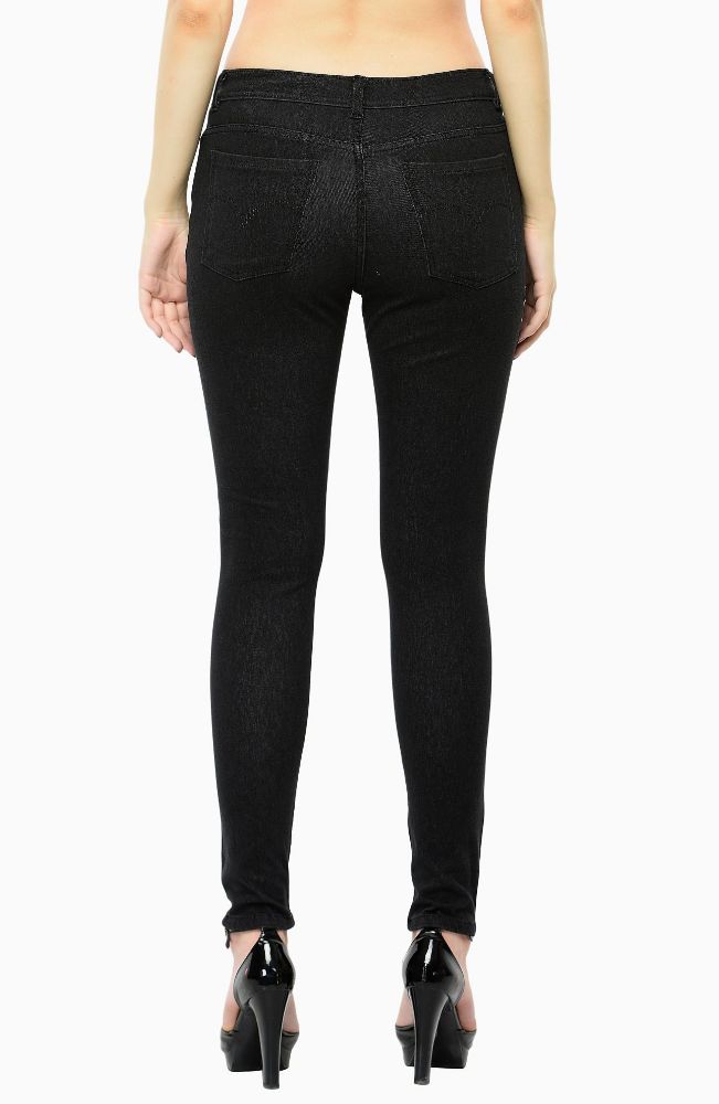 Picture of Frenchtrendz 7113 Cotton Viscose Spandex Black Jeans For Women