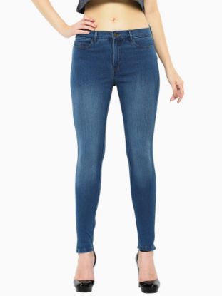 Picture of Frenchtrendz 3111 Cotton Viscose Spandex Blue Jeans For Women