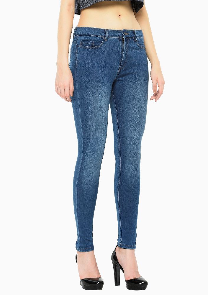 Picture of Frenchtrendz 3111 Cotton Viscose Spandex Blue Jeans For Women