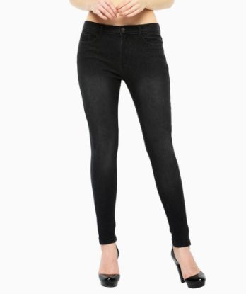 Picture of Frenchtrendz 3111 Cotton Viscose Spandex Black Jeans For Women