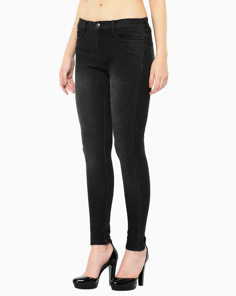 Picture of Frenchtrendz 3111 Cotton Viscose Spandex Black Jeans For Women