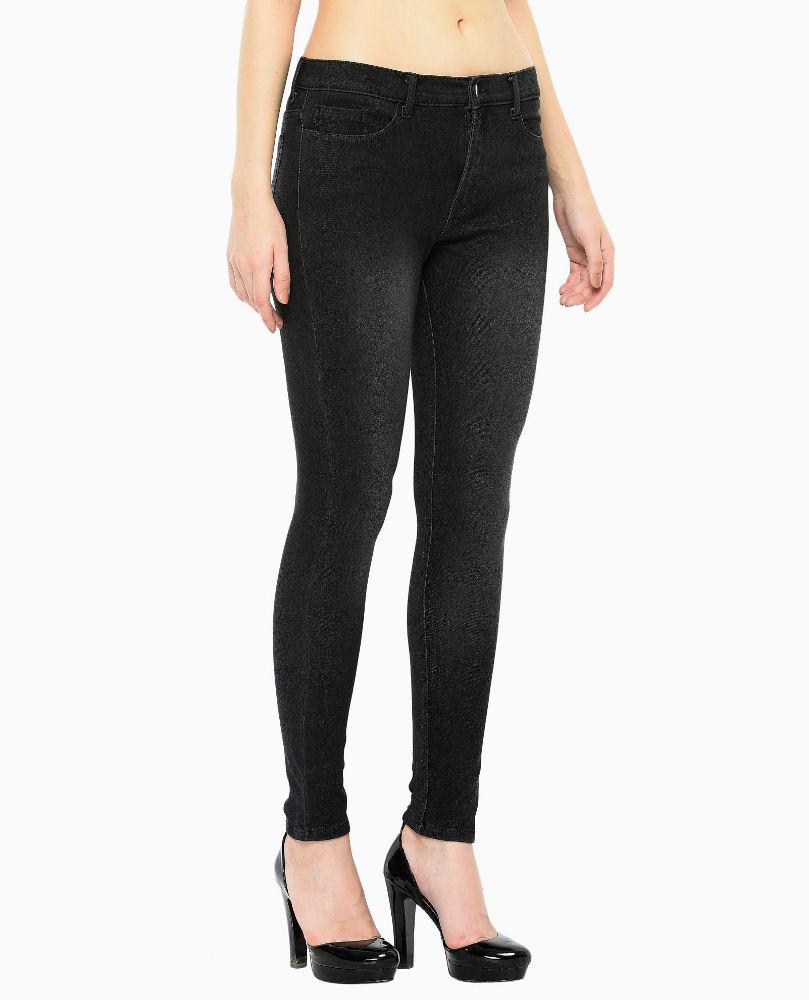 Picture of Frenchtrendz 3111 Cotton Viscose Spandex Black Jeans For Women