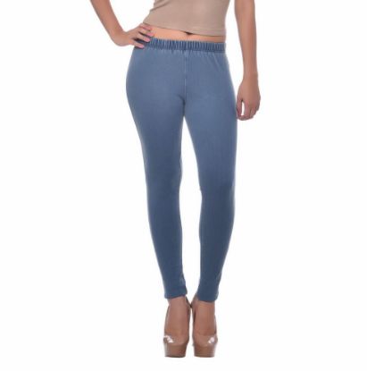 Picture of Frenchtrendz Cotton Modal Spandex Ice Wash Denim Look Jeggings