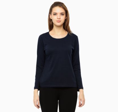 Picture of Frenchtrendz Cotton Interlock Navy Full Sleeves Tops