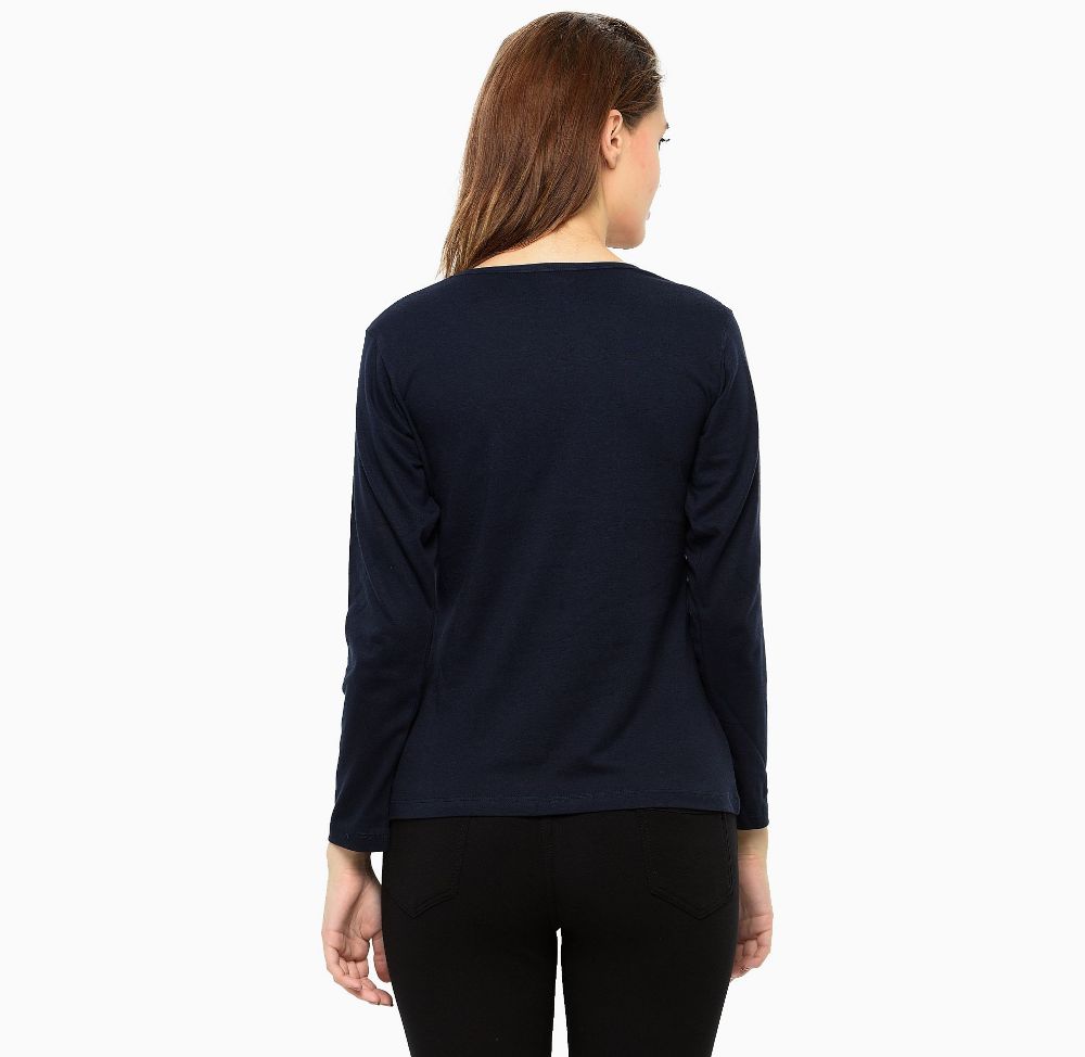 Picture of Frenchtrendz Cotton Interlock Navy Full Sleeves Tops