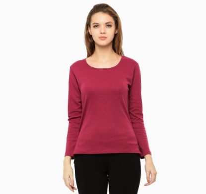 Picture of Frenchtrendz Cotton Interlock Fuchsia Full Sleeves Tops