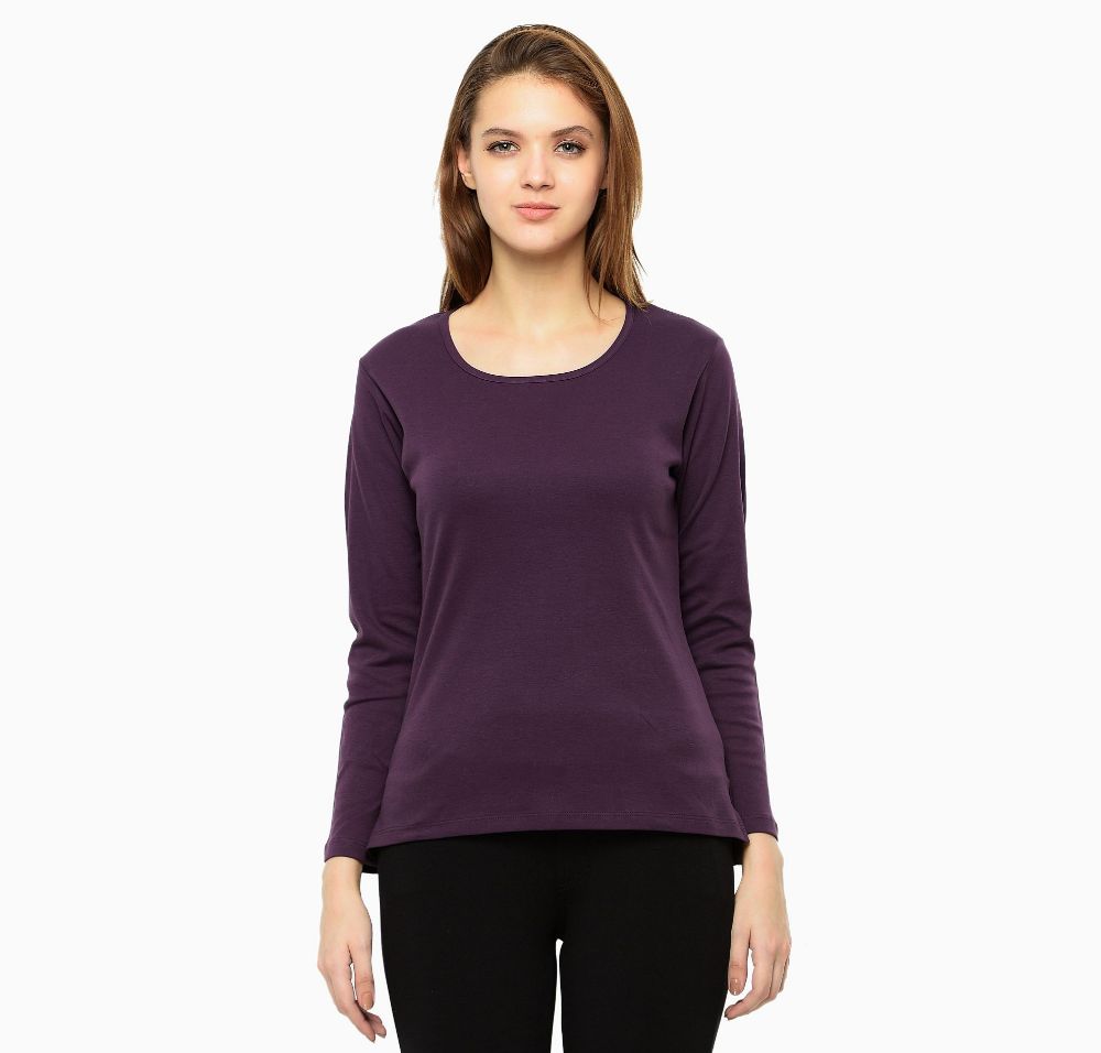 Picture of Frenchtrendz Cotton Interlock Purple Full Sleeves Tops