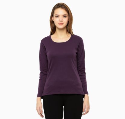 Picture of Frenchtrendz Cotton Interlock Purple Full Sleeves Tops