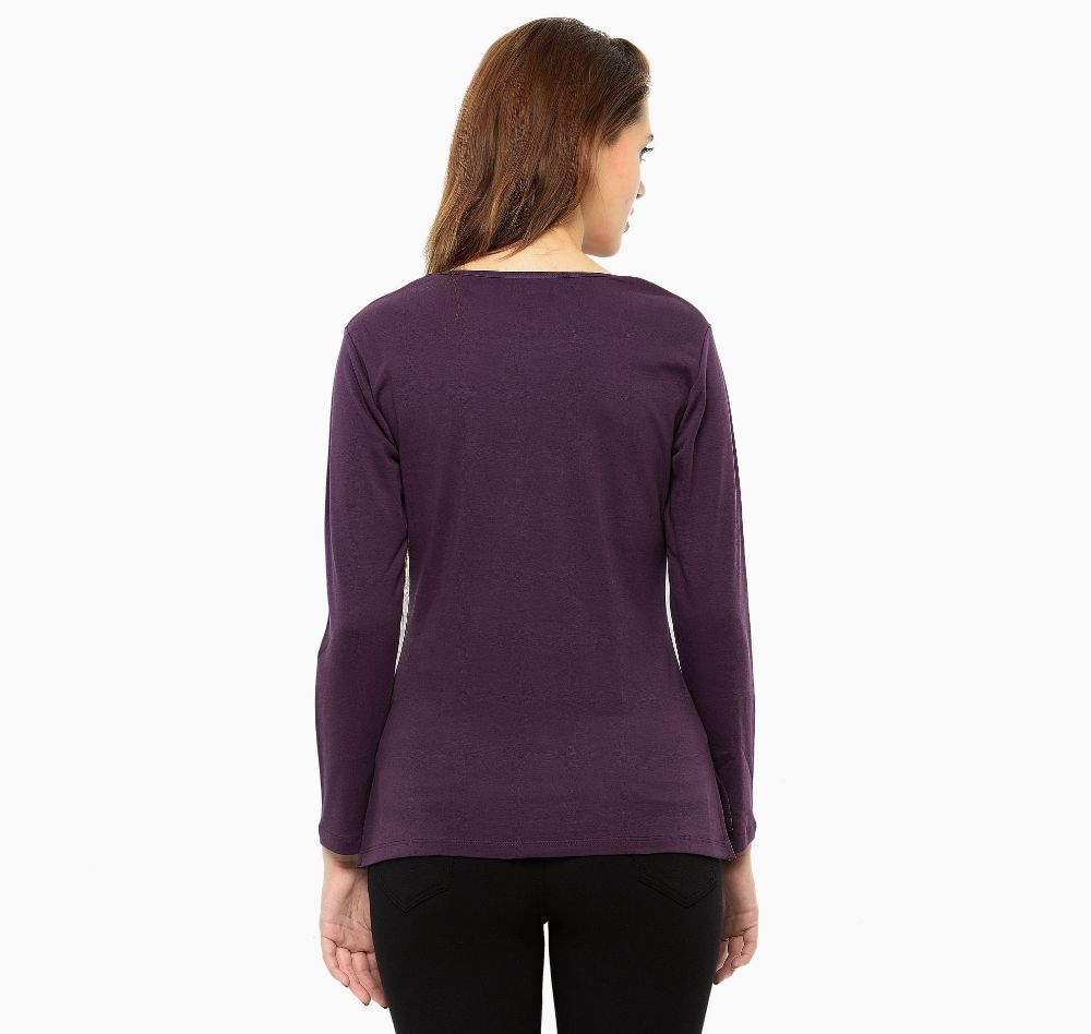 Picture of Frenchtrendz Cotton Interlock Purple Full Sleeves Tops