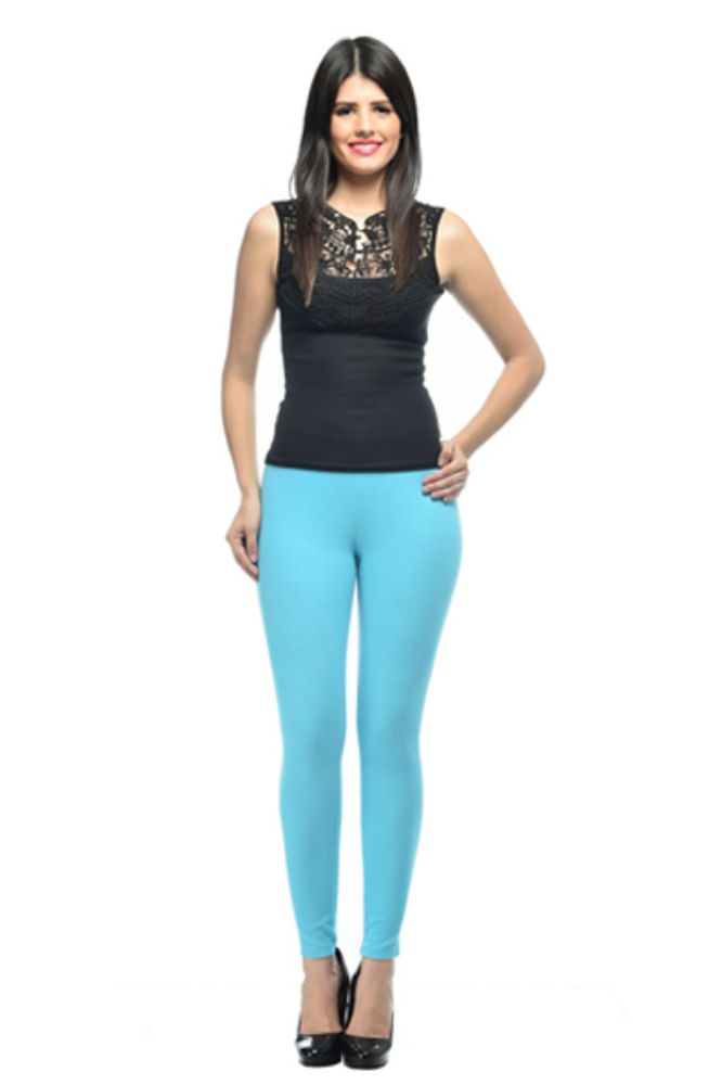 Picture of Frenchtrendz Cotton Spandex Turq Jeggings
