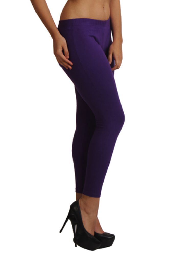 Picture of Frenchtrendz Cotton modal Spandex Dark Purple Jeggings