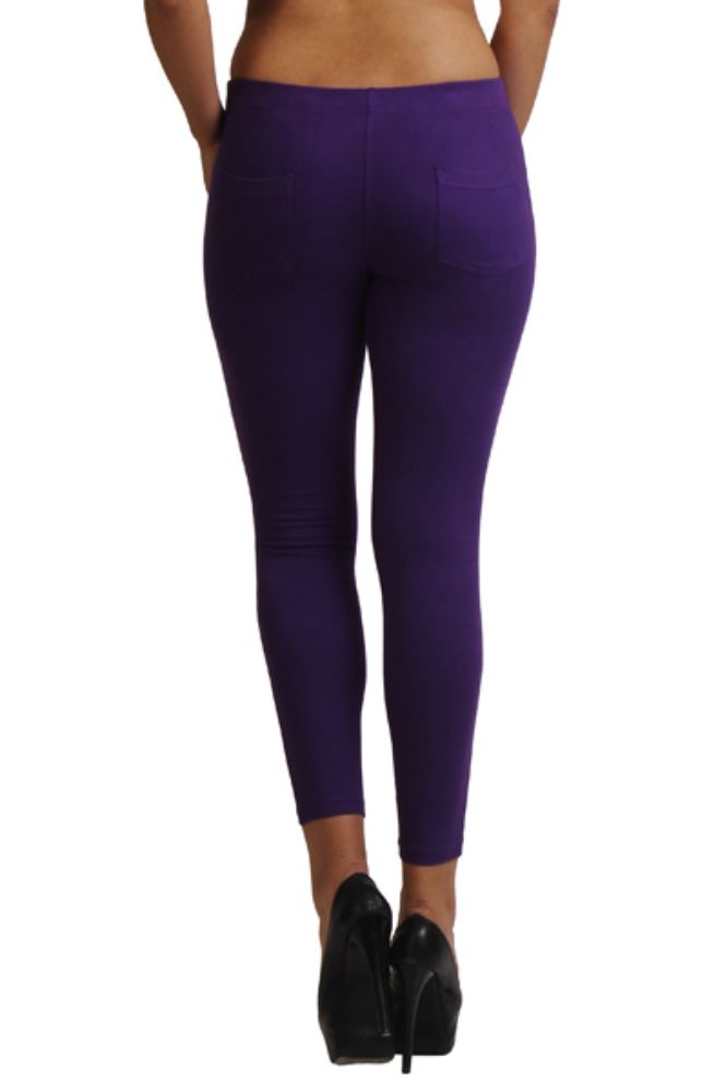 Picture of Frenchtrendz Cotton modal Spandex Dark Purple Jeggings