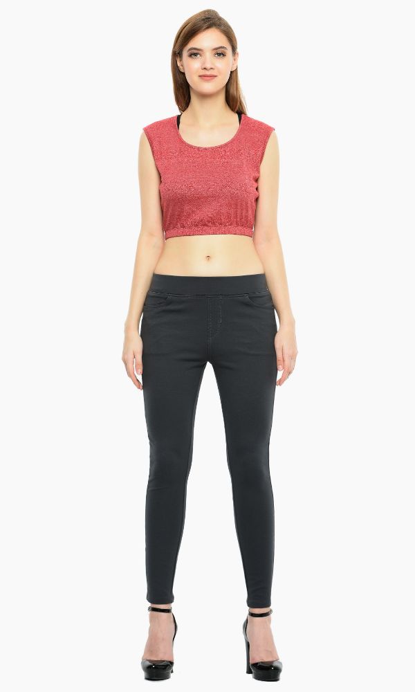 Picture of Frenchtrendz Cotton Poly Spandex Slate Jeggings