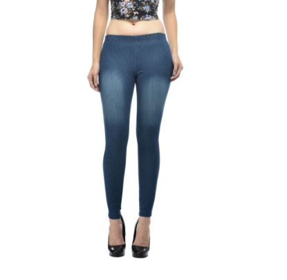 Picture of Frenchtrendz Cotton Modal Spandex Indigo Wash Denim Look Jeggings