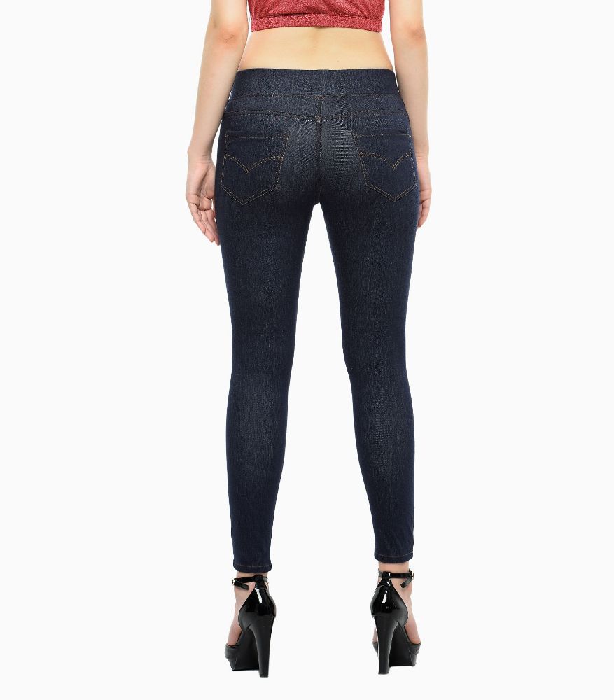 Picture of Frenchtrendz cotton viscose Spandex Blue Jeggings