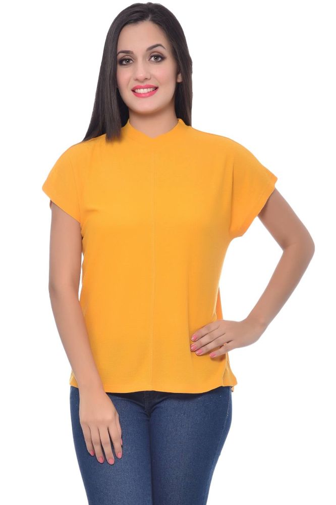 Picture of Frenchtrendz Viscose Crepe Mustard Top