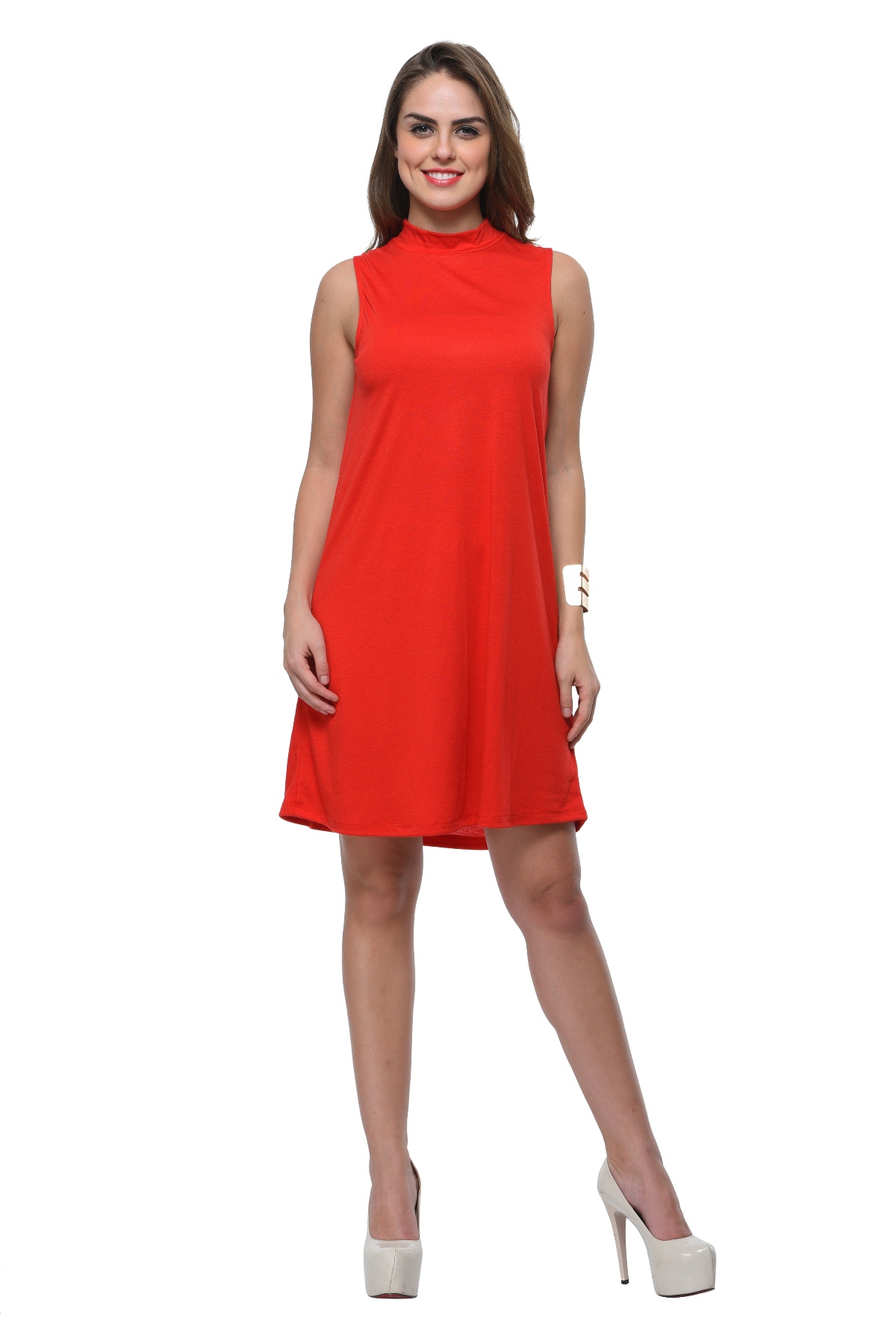 Buy online Girls Red Self Designed Sleeveless Frock from girls for Women by  Wish Littlle for ₹939 at 81% off | 2024 Limeroad.com