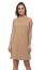 Picture of Frenchtrendz Poly Viscose Beige Mock Neck Bodycon Sleeveless Dress
