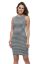 Picture of Frenchtrendz Viscose Spandex Grey Charcoal Round Neck Sleeveless Bodycone Dress