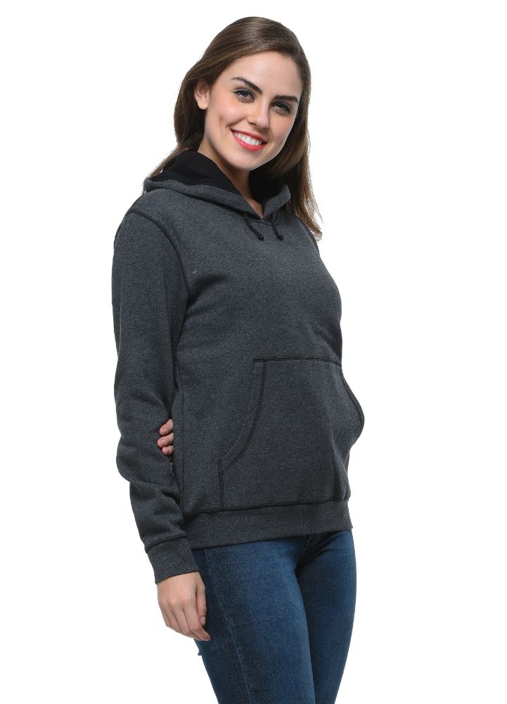Picture of Frenchtrendz Cotton Fleece Charcoal Hoodie