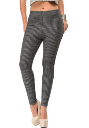 Picture of Frenchtrendz Cotton Spandex Grey White Warmer Jegging