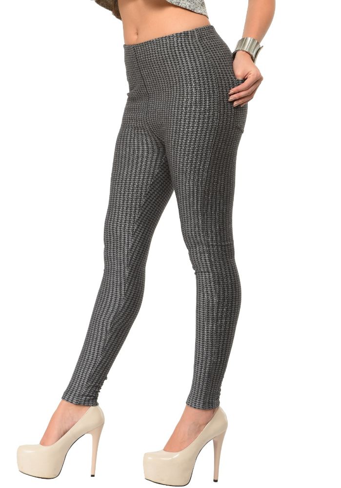 Picture of Frenchtrendz Cotton Spandex Grey White Warmer Jegging