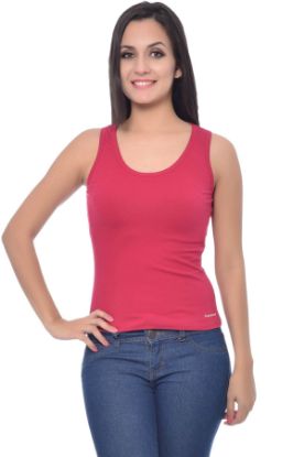 Picture of Frenchtrendz Cotton Spandex Pink Short Length Tank Tops